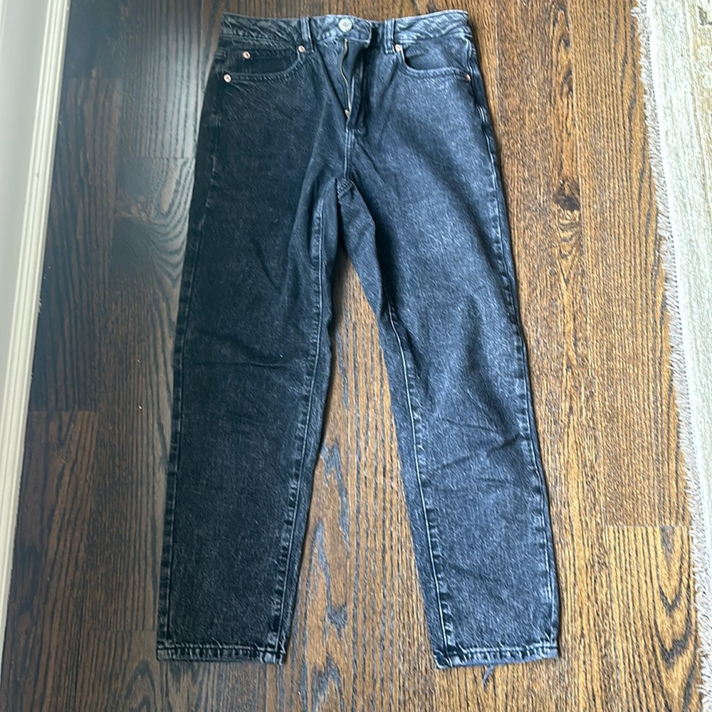Black Denim Mom Jean Pants